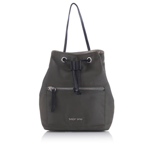Leather-Embelished Mini Bucket Bag
