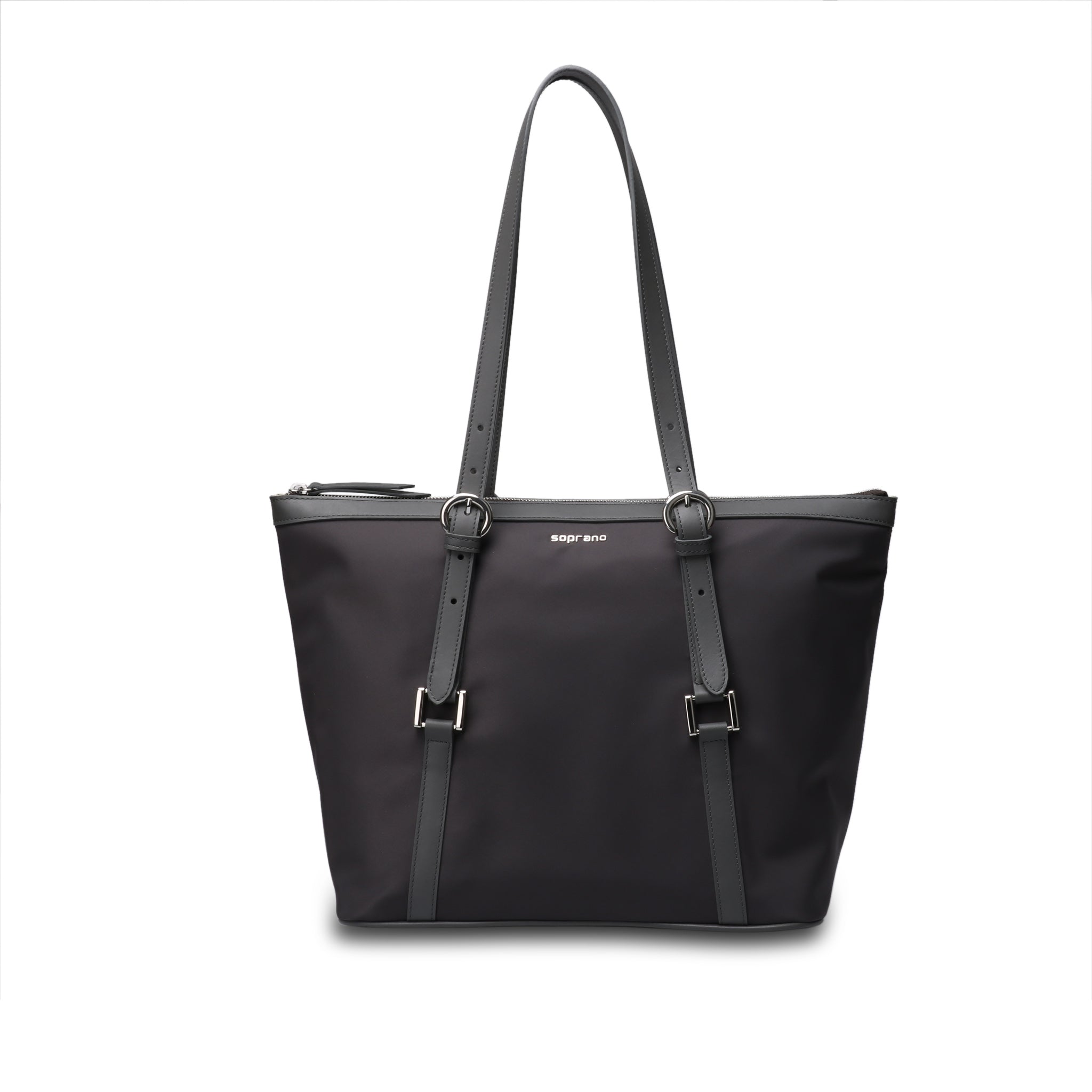 Nylon with Leather Tote Bag
